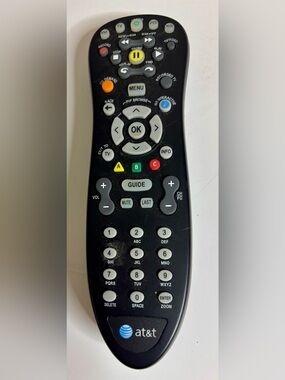 AT&T Black Media universal Remote with Colored Shortcut Buttons